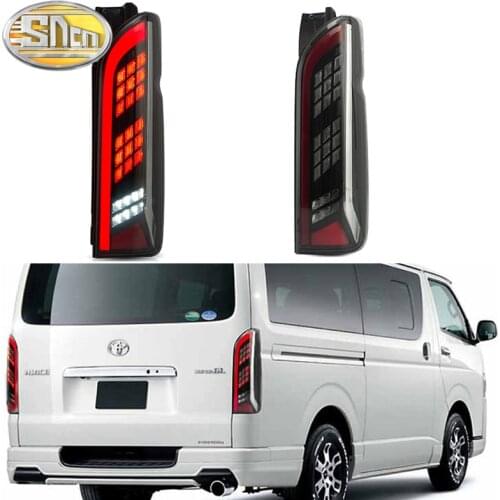 Car LED Taillight Tail Light For Toyota Hiace 2005 - 2018 Rear Running Light + Brake + Reverse + Dynamic Turn Signal
