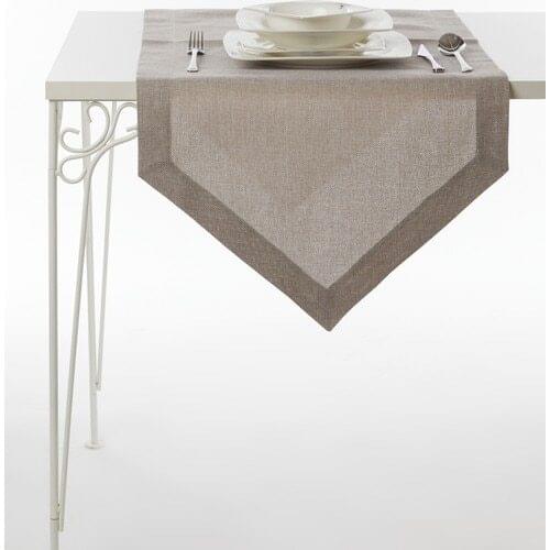 Ays Home Cream Color Triangle Flat Linen Runner