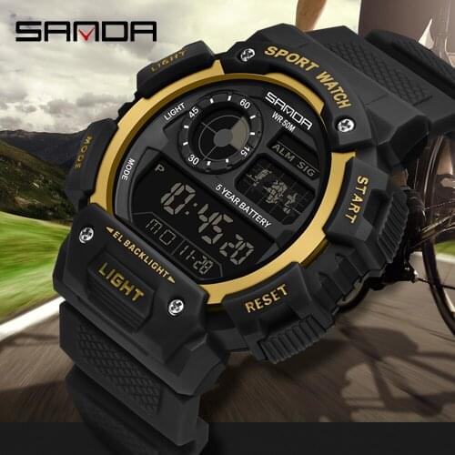 Mens Watches SANDA Top Brand Luxury Military LED Digital Clock Waterproof Stopwatch Men Sport Watch Relogio Masculino Relógio