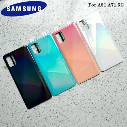 A 51 A71 Housing Cover For Samsung Galaxy A51 A 71 5G 2020 Plastic Battery Cover Repair Replace Back Door Phone Rear Case + Logo