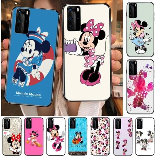 Minnie Pick Mouses Phone Case For Huawei P40 p30 P20 10 9 8 Lite E Pro Plus Black Etui Coque Painting Hoesjes comic fas