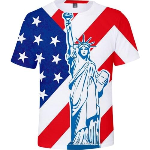 Aikooki New Independence Day 3D T shirts Men/women Fashion Cauual Tshirt Summer Short Sleeve Boys/girls Trendy Popular Cool Coat