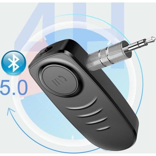 Bluetooth 5.0 Handsfree 3.5mm AUX jack HiFi Stereo Music Car Kit Bluetooth Audio Receiver Adapter Connect 2 Phones