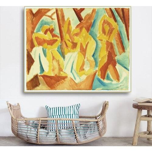 Citon Pablo Picasso《Bathers in the forest》Canvas Art Oil Painting Artwork Poster Picture Modern Wall Decor Home Decoration