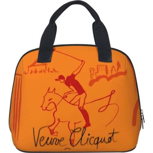 Veuve Clicquot Pattern Fashion Shell Lunch Bag Lunch Bag Insulation Bag Multi-purpose Keep Warm and Cold Lunch Bags for Women_1
