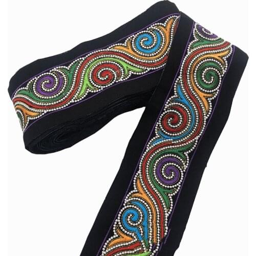 1 Yards Embroidered Ribbon Webbing Trim Lace European Style Decoration National Sewing Fabric