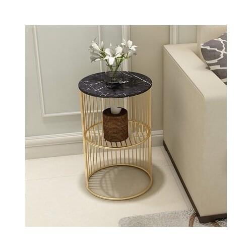 High Quality Nordic Small Marble Coffee Table Side Table Corner Living Room Round Tea Table Simple Modern Bedside Table