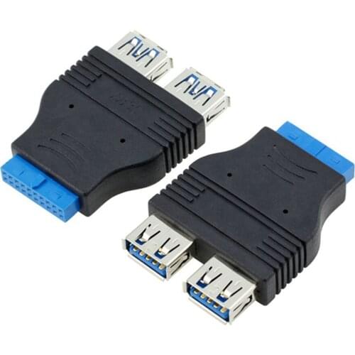 Motherboard 2 Ports USB 3,0 EINE Frau zu 20 Pin Header Buchse Adapter USB 3,0 Kompatibel Daten Transfer Rate von 4