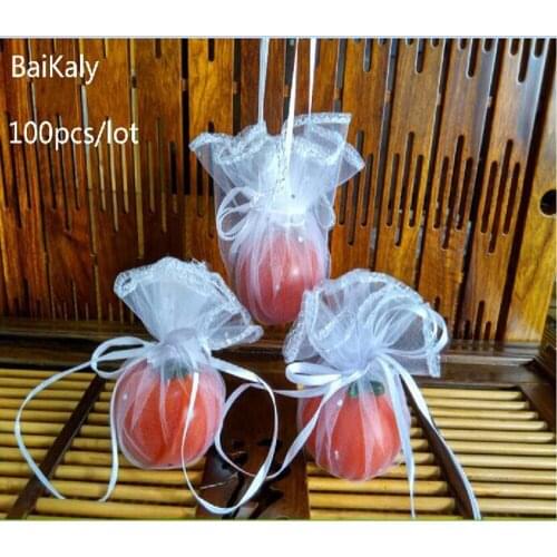 100pcs Diameter 26cm Drawable White Round Organza bags Wedding Christmas Decoration Gift Bags Jewelry Packaging Bags & Pouches