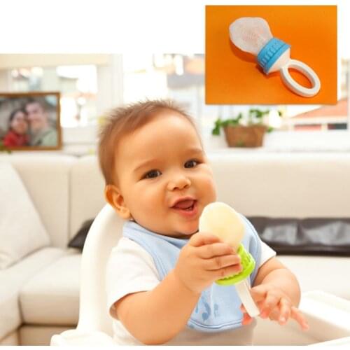 Baby Boy Girl New Style Baby Rattle for Baby Pacifier Colar Mycey MyFeeder Safe Fruit Vegetable Pacifier Blue