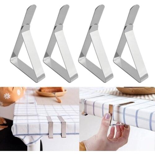 Stainless Steel Tablecloth Clamps Wedding Promenade Desk Covers Holder Clip Tables Cover Clip Holder Stable Clips Organization