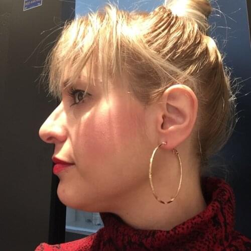 Dropship New exaggerated metal gold big circle atmospheric fashion retro round boho style simple ladies earrings Dropshipping