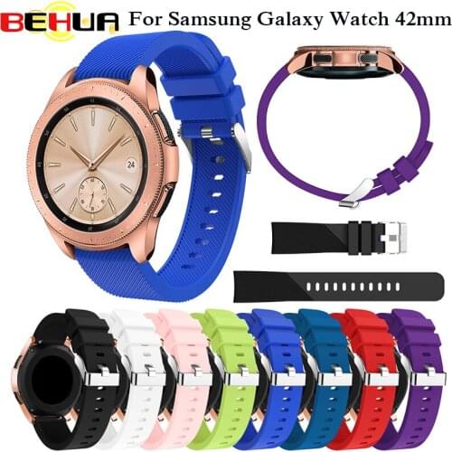 Silicone Watchband 20mm For Samsung Galaxy Watch 42mm Watch Strap Replacement For Samsung Gear Sport S2 Band Bracelet Wristband