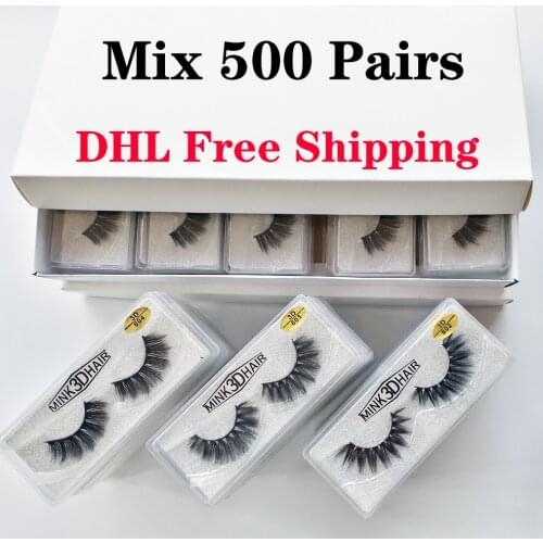 Eyelashes Wholesale 100/300/500 Pairs False Eyelashes Thick Strip Mink Lashes Makeup Dramatic Long Mink Eyelashes Pack In Bulk