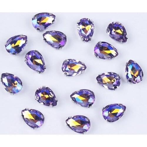 Rhinestone Crystals Decor Four Claw Diamond DIY Rhinestones Applique for Clothing Dress DR Shape Strass Rhinestones Sewing F