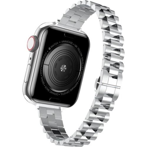 Slim Metal Bracelet for Apple Watch Band 40mm 38mm 44mm 42mm Thin Stainless Steel Strap for Applewatch iWatch SE 6/5/4/3/2 Women