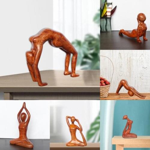 Moisture-proof Table Decoration Desktop Ornaments Yoga Carving Decoration Figure for Shelf Decor