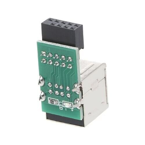 Internal Motherboard 9Pin To 2 Port USB 2.0 A Female Adapter Converter PCB Board