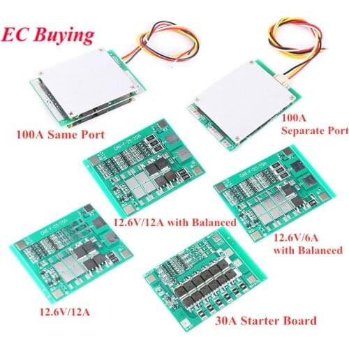 3S 11.1V/12.6V Li-ion Lithium Battery 18650 Protection Board Charger Charging Module 6A/12A/30A/100A PCB BMS Lipo Cell Module