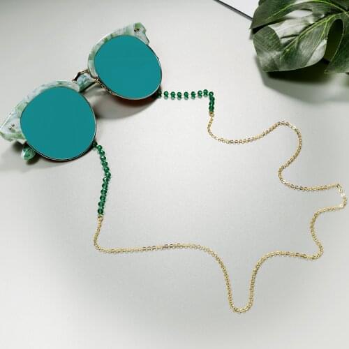 2021 New Fashion Mask Lanyard Mask Holder Bohemian Acrylic Crystal Glass Chain Sunglasses Chain Necklace Jewelry for Women Girls