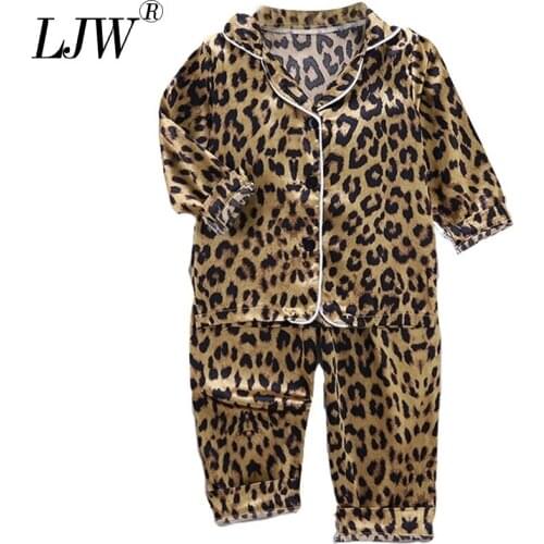 2-6yrs Childrens home Wear Long Sleeve Baby suit Toddler Boys Girls Ice silk satin Cartoon Tops Pants Set for Spring summer