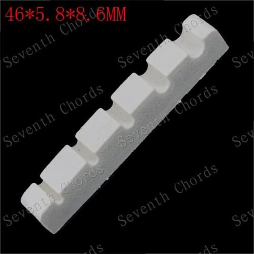2 Pcs Lvory white 5 String Bass Nuts. Size 46*5.8*8.6mm,made of Plastic