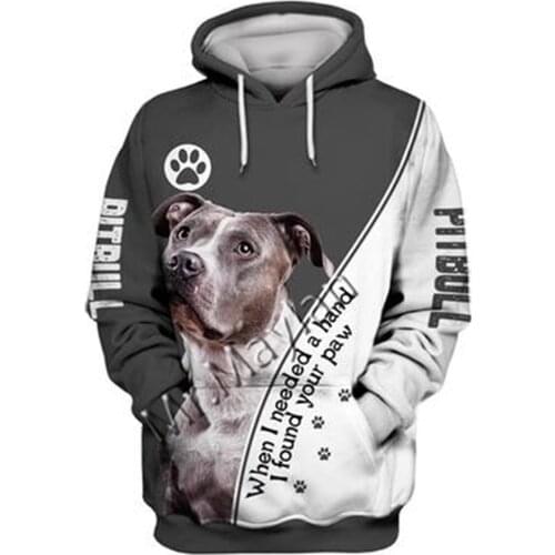 2021 Fashion Animal Pit Bull 3D Printed Hoodie Men Women Casual Pet Dog Designs Hooded Oversized Hooded Coat Drop Shipping WQ-16