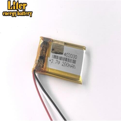 3 line Good Qulity 3.7V,200mAH,402030 Polymer lithium ion / Li-ion battery for TOY,POWER BANK,GPS,mp3,mp4