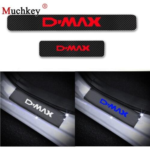 4D Carbon Fiber Sticker For Isuzu D-MAX Car Door Sills Stickers Car Door Threshold Plate Entry Guard Car Accessories 4Pcs