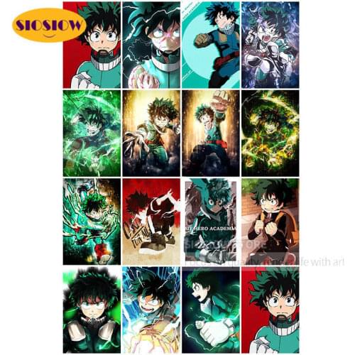Diamond Embroidery Deku My Hero Academia Midoriya Daimond Painting Japanese Cartoon Full Square Drill Cross Stitch Handmade Gift