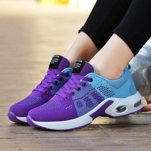 Big Number Summer Shock Absorption Sports Shoes for Women 2020 Sport Shoes for Women Sneakers for Running Purple Blue Walk B-510