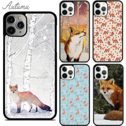 Fox Animal Pattern Phone Case for iPhone 11 12 Pro Max mini X XR XS SE 2020 5 6S 7 8 Plus Samsung Galaxy S8 S9 S10 Cover shell