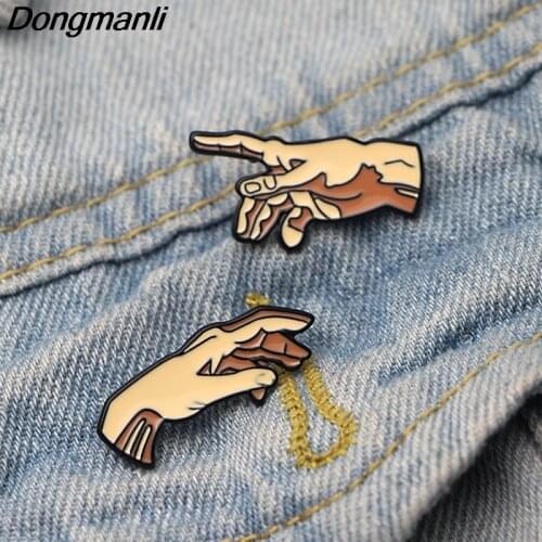DZ328 Fashion Enamel Pin Collection The Creation of Adam Brooches Art Lapel Pins Backpack Badge Collar Decoration Jewelry