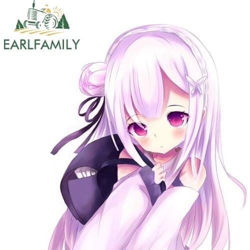 EARLFAMILY 13cm x 11.5cm for Emiliatan Life In A Different World From Zero Car Sticker Scratch-Proof Decal Windows Decoration