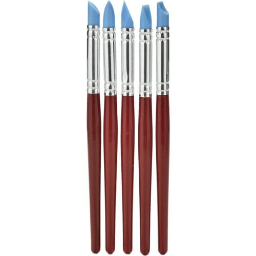 5x Silicone Rubber Clay Shaper Sculpting Fimo Polymer Modelling Pottery Tool