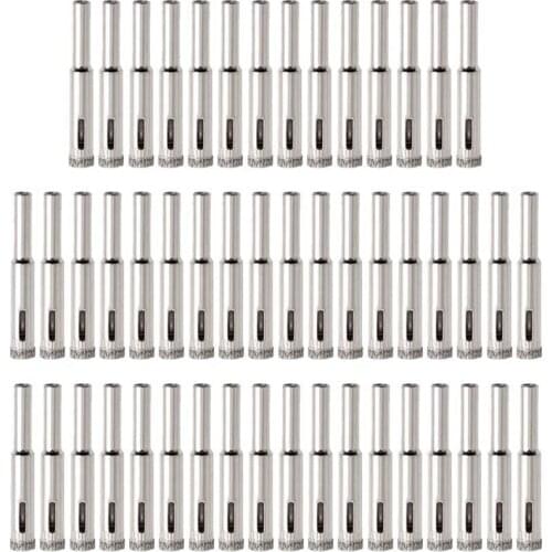 Hot 50 Pcs Diamond Coated Drill Bit for 8 mm Diamond Pointed Hole Saw, for Ceramic Tiles, Glass, Kitchen Ceramics, Marble