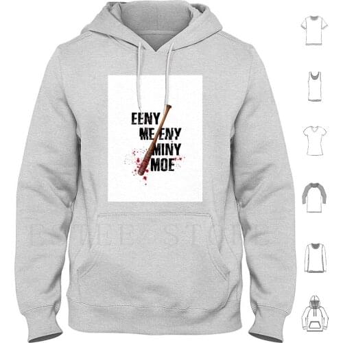 The Walking Dead-Eeny Meeny Miny Moe Hoodie Long Sleeve Walking Dead Baseball Bat Zombies Lucille Negan Saviours Rick Blood