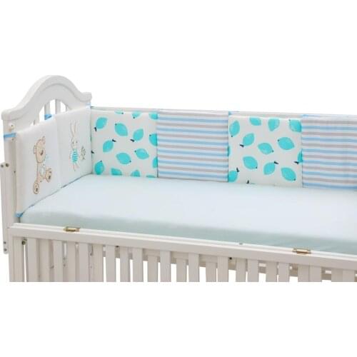 6pcs 30*30cm blue Newborn Crib Bedding Set juego de cuna Newborns Cot Bumper Protecor Baby Bed Linens