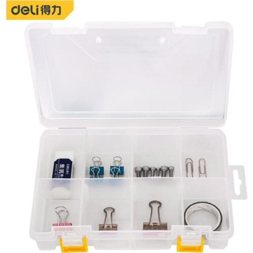 Deli Tool Storage Box Container Ring Electronic Parts Screw Beads Organizer Plastic Case Parts Sorting Box Components Package