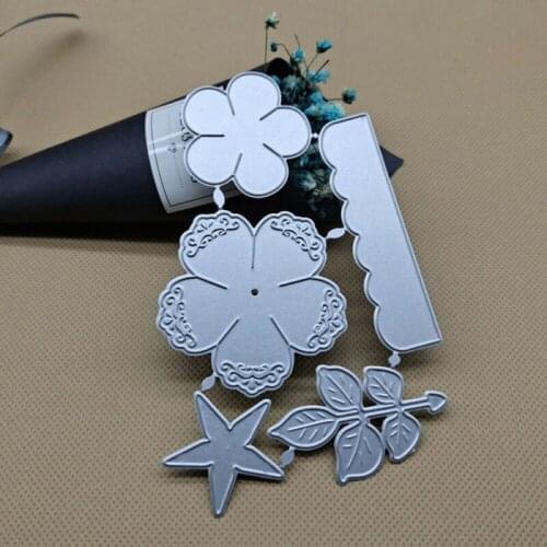 Layered Flower Leaves DIY Metal Cutting Dies Stencil Scrapbooking Album Crafts