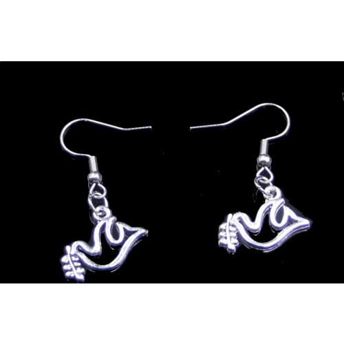 Fashion Handmade Simple Design 20*13mm Peace Dove Olive Drop Earrings For Women Gift Fashion Jewelry Cute Small Object
