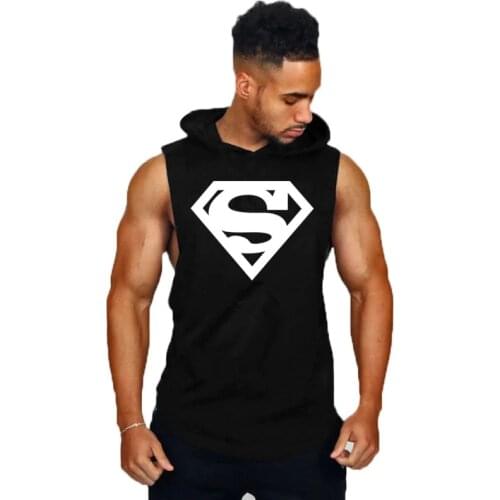 Muscleguys2021 Brand Clothing Gym Hooded Tank Top Men Bodybuilding Stringer Hoodie Tanktop Workout Singlet Fitness Sleeveless Sh