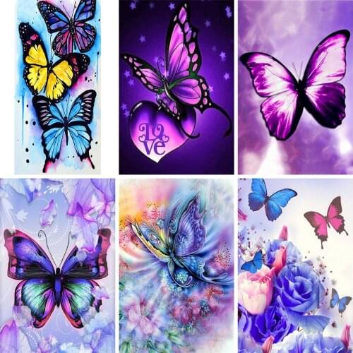 Muxun 3D DIY Diamond Painting Butterfly Pattern Diamond Embroidery Girl Birthday Gift Handmade Home Decor Mural New Year Gift
