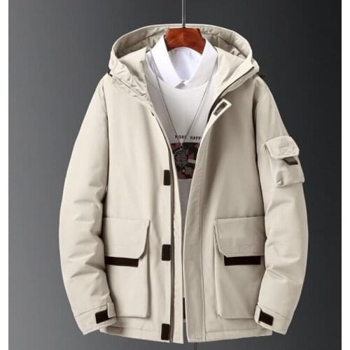 Mens Winter Down Jacket Parkas White Duck Down Coats Thick Warm Casual Slim Hooded Windbreaker Jackets Doudoune Homme Overcoat