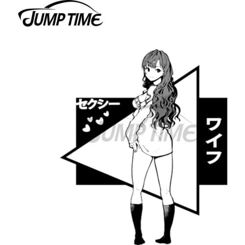 Jump Time 13 x 10cm For Sexy Waifu Car Sticker Cartoon 3D Decal Auto Refrigerator Laptop ScratchProof Sunscreen Vinyl Car Wrap