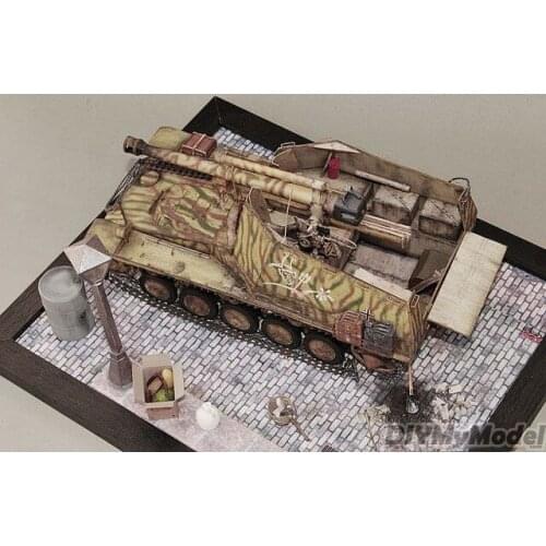 DIYMyModeI German wasp self propelled gun DIY Handcraft Paper Model KIT Handmade Toy Puzzles Gift Movie prop