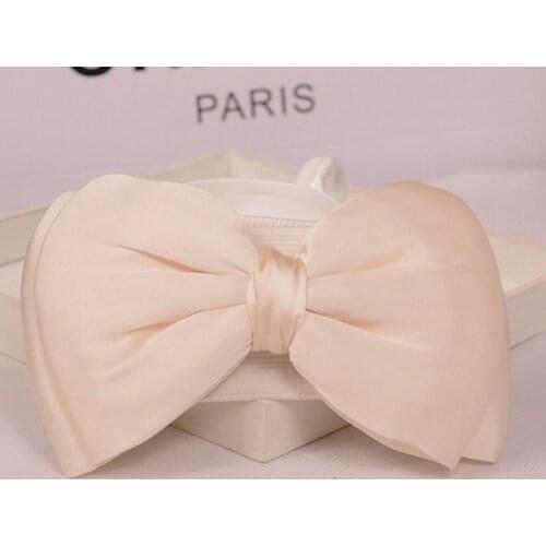 2016 Brand New Womens Handmade Quality Three-dimensional bow elastic waistband Women Belts Dress Accessories black/rose/pink