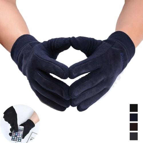 New Fleece Suede Touchscreen Winter Warm Gloves Cycling Bicycle Ski Outdoor Washable Camping Hiking Gloves Sports Full Finger