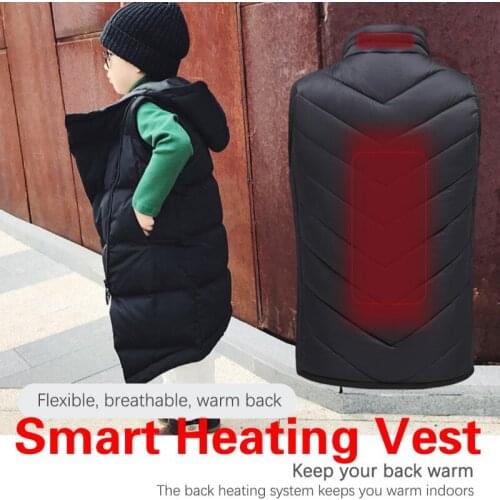 New Product Childrens Heating Vest USB Port Rechargeable Power Bank Electric Heating Cotton Vest Heating Warm Vest