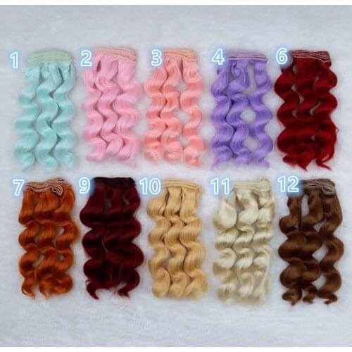 15*100cm Colorful Wavy BJD SD DIY Wigs High-temperature Fiber Wire 1/3 1/4 1/6 Dolls Noodle Curly Wig Handmade Doll Accessories